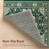Ultra Soft Area Rug, Non Slip, Stain Resistant, Washable Area Rugs for Living Room, Bedroom, Rustic Textured Tiled Pattern(Green)
