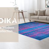 Ultra Soft Area Rug, Non Slip, Stain Resistant, Washable Area Rugs for Living Room, Bedroom, Dynamic Blue Pink Mosaic Theme(Blue)