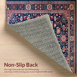 Ultra Soft Area Rug, Non Slip, Stain Resistant, Washable Area Rugs for Living Room, Bedroom, Rustic Modern Colorful Motif(Blue)