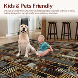 Ultra Soft Area Rug, Non Slip, Stain Resistant, Washable Area Rugs for Living Room, Bedroom, Charming Vintage Animal Print Style(Brown)