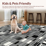 Stylish Geometric Black and White Motif(Black)