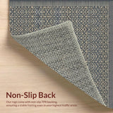 Ultra Soft Area Rug, Non Slip, Stain Resistant, Washable Area Rugs for Living Room, Bedroom, Elegant Trellis Rustic Aesthetic(Gray)