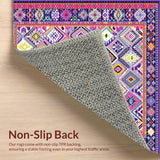 Ultra Soft Area Rug, Non Slip, Stain Resistant, Washable Area Rugs for Living Room, Bedroom, Artful Abstract Mosaic Arrangement(Purple)