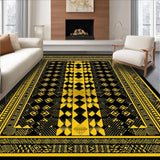 Ultra Soft Area Rug, Non Slip, Stain Resistant, Washable Area Rugs for Living Room, Bedroom, Rustic Nature-Inspired Print(Black)
