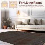 Ultra Soft Area Rug, Non Slip, Stain Resistant, Washable Area Rugs for Living Room, Bedroom, Artful Fluffy Patterned Decor(Brown)
