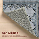 Ultra Soft Area Rug, Non Slip, Stain Resistant, Washable Area Rugs for Living Room, Bedroom, Contemporary Tribal Linear Design(Gray)