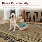 Ultra Soft Area Rug, Non Slip, Stain Resistant, Washable Area Rugs for Living Room, Bedroom, Sophisticated Exotic Print Style(Beige)