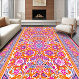 Ultra Soft Area Rug, Non Slip, Stain Resistant, Washable Area Rugs for Living Room, Bedroom, Artistic Paisley Area Runner(Orange)