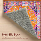 Ultra Soft Area Rug, Non Slip, Stain Resistant, Washable Area Rugs for Living Room, Bedroom, Contemporary Lattice Pattern Charm(Orange)