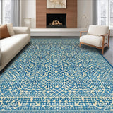 Ultra Soft Area Rug, Non Slip, Stain Resistant, Washable Area Rugs for Living Room, Bedroom, Elegant Blue Geometric Elegance(Blue)