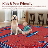 Ultra Soft Area Rug, Non Slip, Stain Resistant, Washable Area Rugs for Living Room, Bedroom, Rustic Military Aircraft Inspiration(Red)