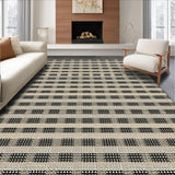 Ultra Soft Area Rug, Non Slip, Stain Resistant, Washable Area Rugs for Living Room, Bedroom, Classic Basketweave Design in Sophisticated Neutral Shades(Beige)