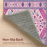 Ultra Soft Area Rug, Non Slip, Stain Resistant, Washable Area Rugs for Living Room, Bedroom, Lively Multicolor Organic Shapes(Pink)