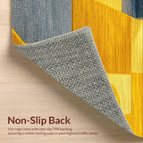 Ultra Soft Area Rug, Non Slip, Stain Resistant, Washable Area Rugs for Living Room, Bedroom, Geometric Contemporary Bedroom Soft Area Carpet(Yellow)