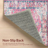 Ultra Soft Area Rug, Non Slip, Stain Resistant, Washable Area Rugs for Living Room, Bedroom, Vibrant Earthy Geometric Appeal(Pink)