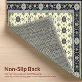 Vintage Floral Beige Blue Hallway(Beige)