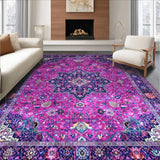 Ultra Soft Area Rug, Non Slip, Stain Resistant, Washable Area Rugs for Living Room, Bedroom, Elegant Pastel Geometric Motif(Pink)