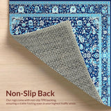 Ultra Soft Area Rug, Non Slip, Stain Resistant, Washable Area Rugs for Living Room, Bedroom, Rustic Natural Blue Patterned Decor(Blue)