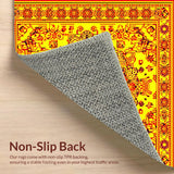 Ultra Soft Area Rug, Non Slip, Stain Resistant, Washable Area Rugs for Living Room, Bedroom, Soft Pom Pom Fringe Accents(Yellow)