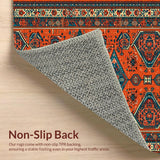 Ultra Soft Area Rug, Non Slip, Stain Resistant, Washable Area Rugs for Living Room, Bedroom, Rust Boho Living Room Non-Slip Carpet(Orange)