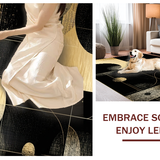 Ultra Soft Area Rug, Non Slip, Stain Resistant, Washable Area Rugs for Living Room, Bedroom, Chic Black and Gold Fusion(Gold)