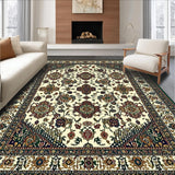Ultra Soft Area Rug, Non Slip, Stain Resistant, Washable Area Rugs for Living Room, Bedroom, Elegant Vintage Paisley Motif(Beige)