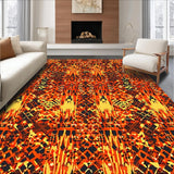 Ultra Soft Area Rug, Non Slip, Stain Resistant, Washable Area Rugs for Living Room, Bedroom, Chic Playful Animal Theme(Orange)