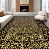 Ultra Soft Area Rug, Non Slip, Stain Resistant, Washable Area Rugs for Living Room, Bedroom, Trendy Textured Brown Print(Gold)