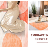 Ultra Soft Area Rug, Non Slip, Stain Resistant, Washable Area Rugs for Living Room, Bedroom, Artful Textured Geometric Composition(Orange)