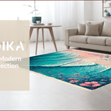 Ultra Soft Area Rug, Non Slip, Stain Resistant, Washable Area Rugs for Living Room, Bedroom, Retro Honeycomb Non-Slip Bedroom Area Carpet(Blue)
