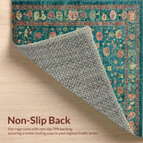 Ultra Soft Area Rug, Non Slip, Stain Resistant, Washable Area Rugs for Living Room, Bedroom, Boho Insect Print Round(Teal)