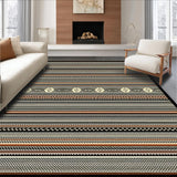 Ultra Soft Area Rug, Non Slip, Stain Resistant, Washable Area Rugs for Living Room, Bedroom, Elegant Southwestern Patterned Motif(Gray)