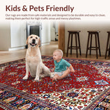 Ultra Soft Area Rug, Non Slip, Stain Resistant, Washable Area Rugs for Living Room, Bedroom, Vibrant Eclectic Abstract Layout(Red)