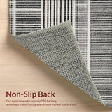 Ultra Soft Area Rug, Non Slip, Stain Resistant, Washable Area Rugs for Living Room, Bedroom, Striped Pattern Area Rug(Black)