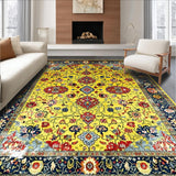 Ultra Soft Area Rug, Non Slip, Stain Resistant, Washable Area Rugs for Living Room, Bedroom, Charming Nature-Inspired Floral Art(Yellow)