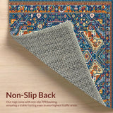 Ultra Soft Area Rug, Non Slip, Stain Resistant, Washable Area Rugs for Living Room, Bedroom, Trendy Colorful Trellis Dynamics(Blue)