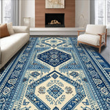 Ultra Soft Area Rug, Non Slip, Stain Resistant, Washable Area Rugs for Living Room, Bedroom, Modern Denim Home Office High-Traffic Area Rug(Blue)