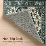 Ultra Soft Area Rug, Non Slip, Stain Resistant, Washable Area Rugs for Living Room, Bedroom, Rustic Textured Oriental Design Flair(White)