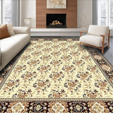 Ultra Soft Area Rug, Non Slip, Stain Resistant, Washable Area Rugs for Living Room, Bedroom, Timeless Traditional Floral Elements(Beige)