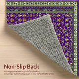 Ultra Soft Area Rug, Non Slip, Stain Resistant, Washable Area Rugs for Living Room, Bedroom, Luxurious Brown Geometric Arrangement(Purple)