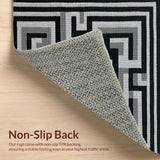 Ultra Soft Area Rug, Non Slip, Stain Resistant, Washable Area Rugs for Living Room, Bedroom, Classic Black Stair Treads for Modern Decor(Black)