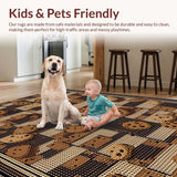 Ultra Soft Area Rug, Non Slip, Stain Resistant, Washable Area Rugs for Living Room, Bedroom, Delightful Chocolate Chip Textile Art(Brown)