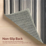Ultra Soft Area Rug, Non Slip, Stain Resistant, Washable Area Rugs for Living Room, Bedroom, Rustic Textured Linear Motif(Black)