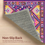 Ultra Soft Area Rug, Non Slip, Stain Resistant, Washable Area Rugs for Living Room, Bedroom, Sophisticated Tiled Design Elements(Purple)