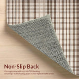 Ultra Soft Area Rug, Non Slip, Stain Resistant, Washable Area Rugs for Living Room, Bedroom, Stylish Contemporary Checkerboard Style(Brown)