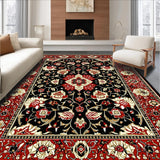 Ultra Soft Area Rug, Non Slip, Stain Resistant, Washable Area Rugs for Living Room, Bedroom, Colorful Botanical Patterned Delight(Red)