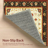 Ultra Soft Area Rug, Non Slip, Stain Resistant, Washable Area Rugs for Living Room, Bedroom, Vintage Woven Boho for(Gold)
