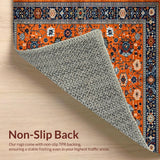 Ultra Soft Area Rug, Non Slip, Stain Resistant, Washable Area Rugs for Living Room, Bedroom, Bold Mediterranean Abstract Aesthetic(Orange)