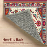Ultra Soft Area Rug, Non Slip, Stain Resistant, Washable Area Rugs for Living Room, Bedroom, Non Slip Colorful Kitchen Area Rug for Families(White)