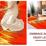 Ultra Soft Area Rug, Non Slip, Stain Resistant, Washable Area Rugs for Living Room, Bedroom, Lively Lava Flow Visual Experience(Orange)